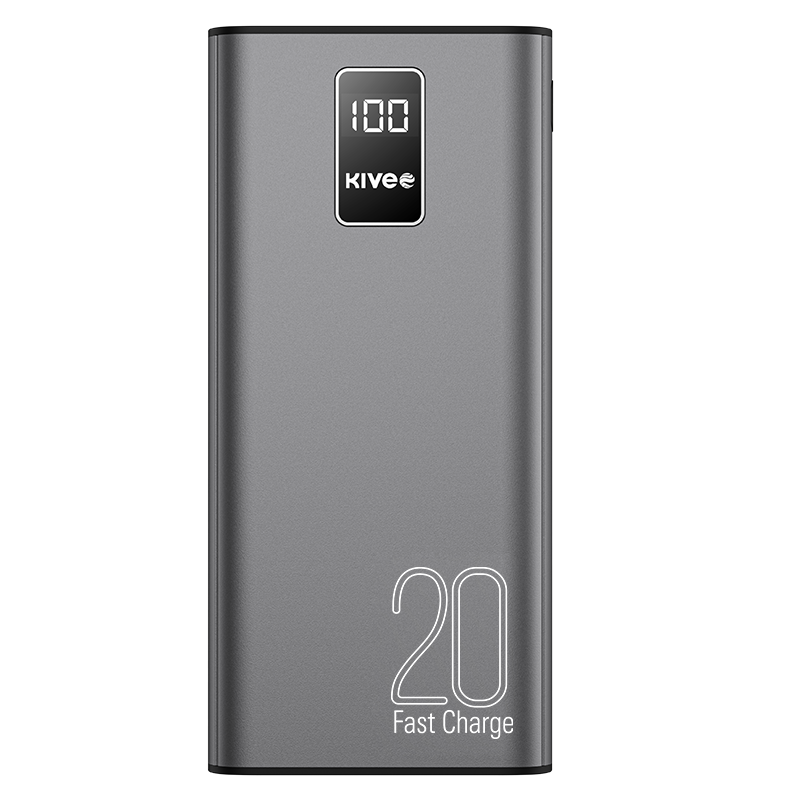 KIVEE PT23 20000mAh Power Bank with Digital Display Black