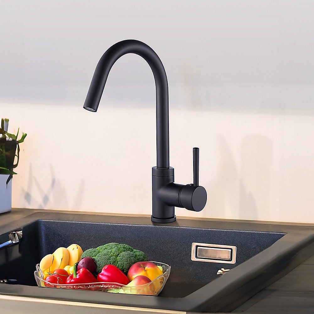 Kitchen Mixer Tap Faucet Basin Laundry Sink - BLACK