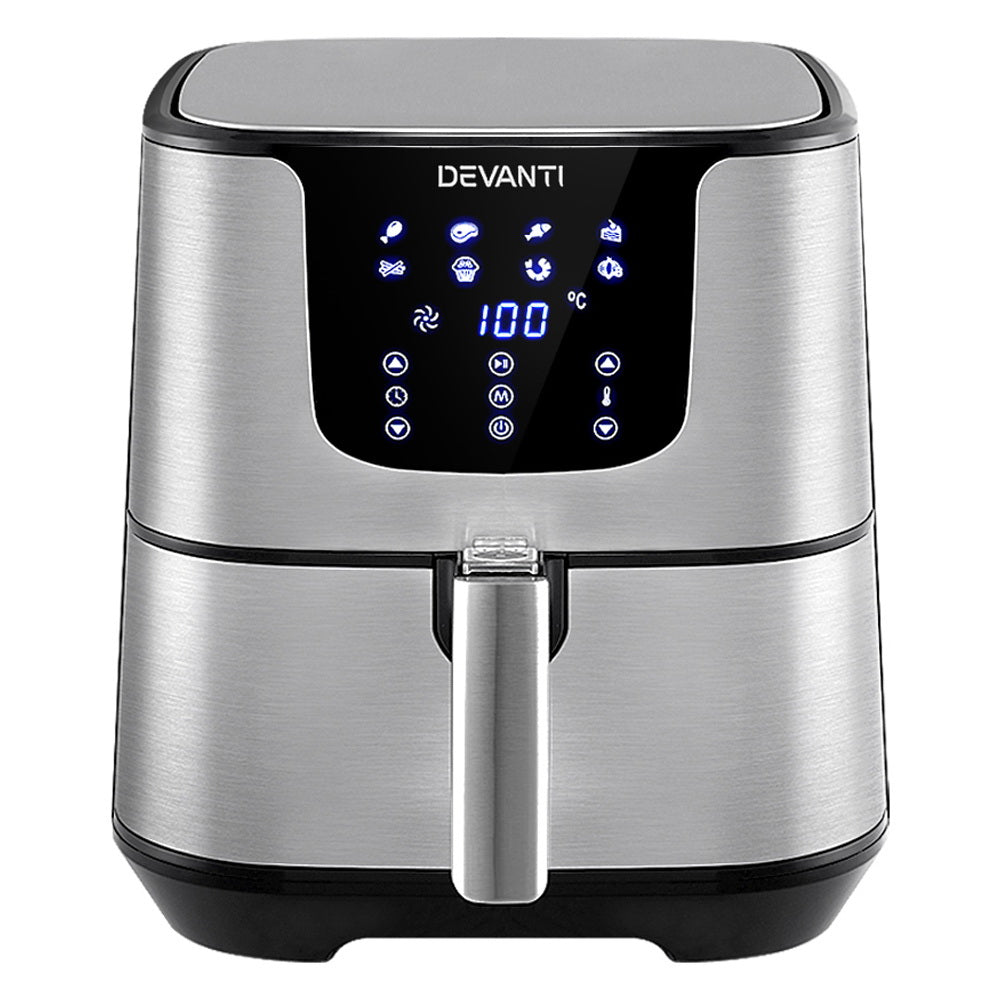 Devanti Air Fryer 7L LCD Fryers Oil Free Oven Airfryer Kitchen Healthy Cooker