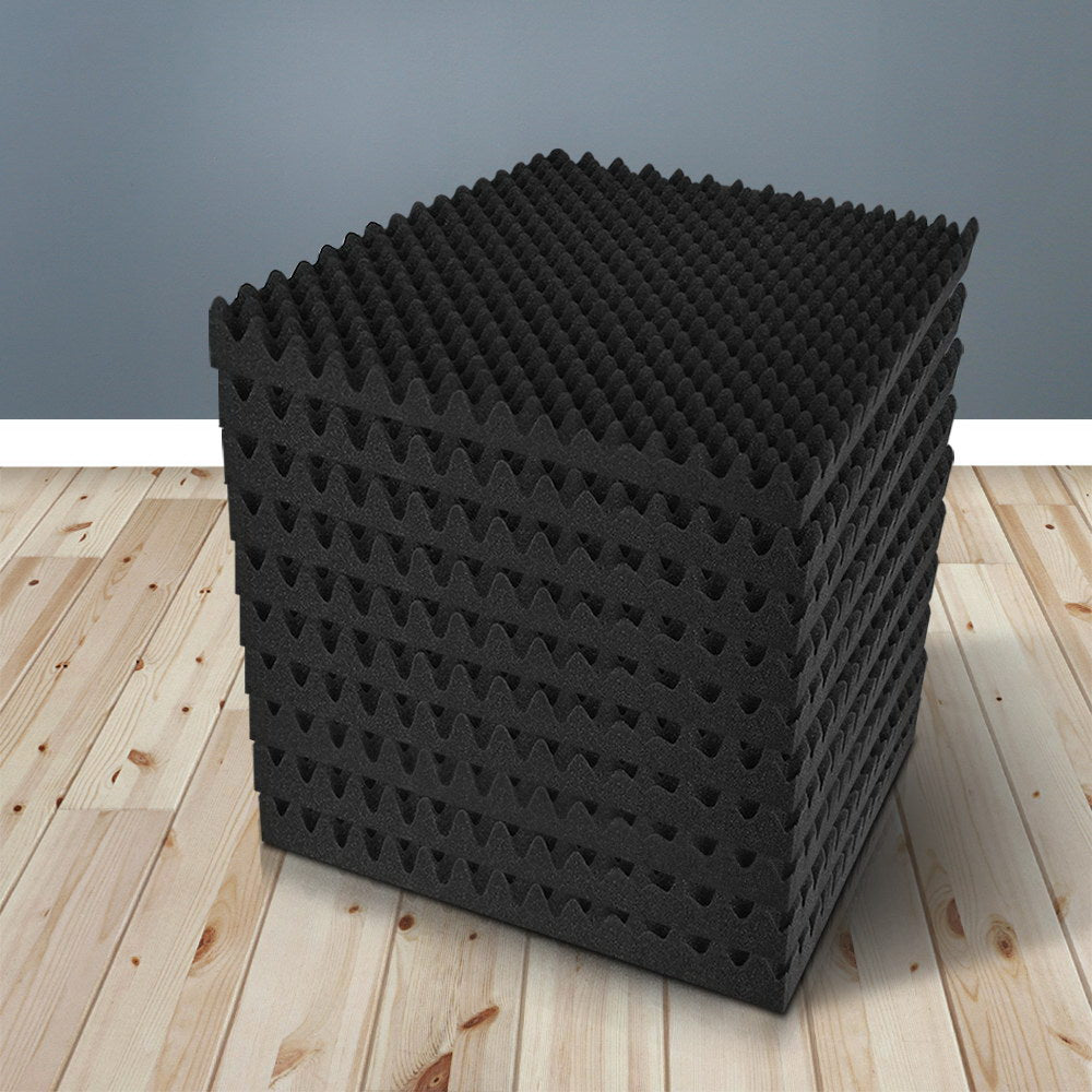 Alpha 40pcs Acoustic Foam Panels Studio Sound Absorption Eggshell 50x50CM