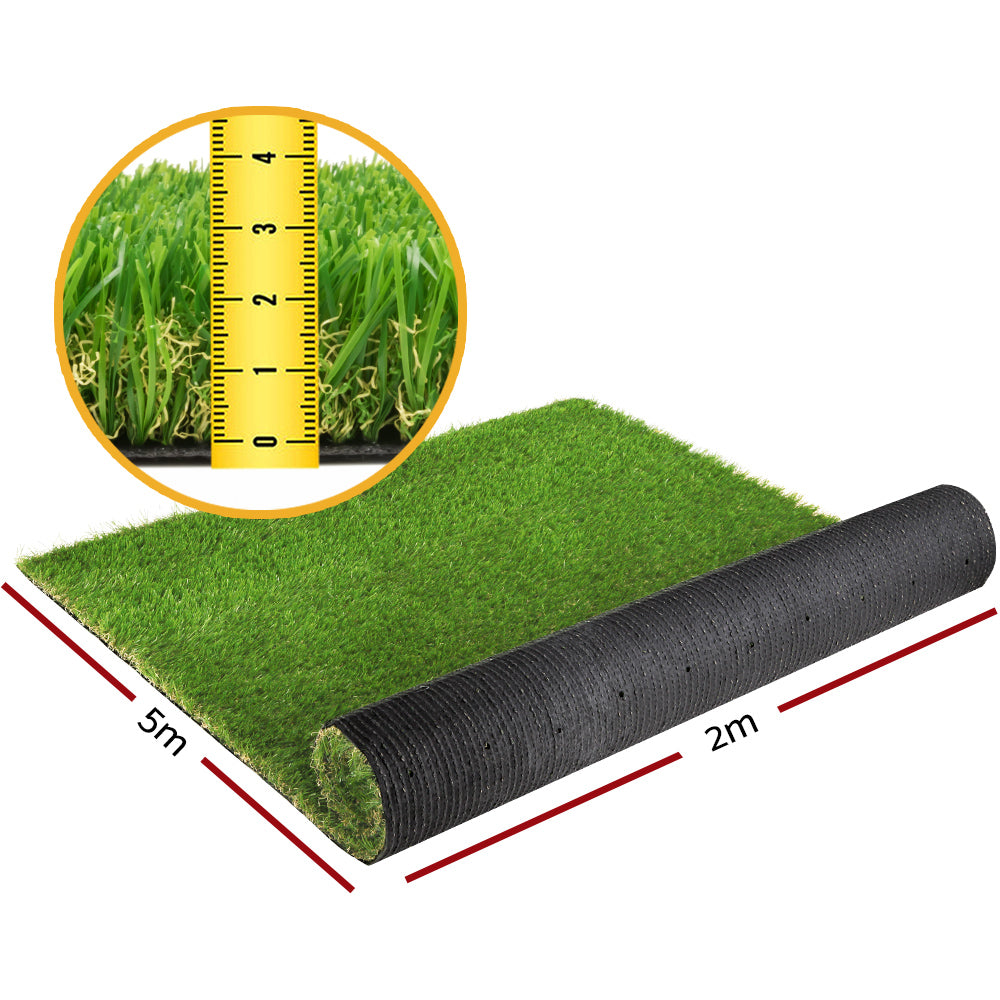 Primeturf Artificial Grass 30mm 2mx5m 10sqm Synthetic Fake Turf Plants Plastic Lawn 4-coloured