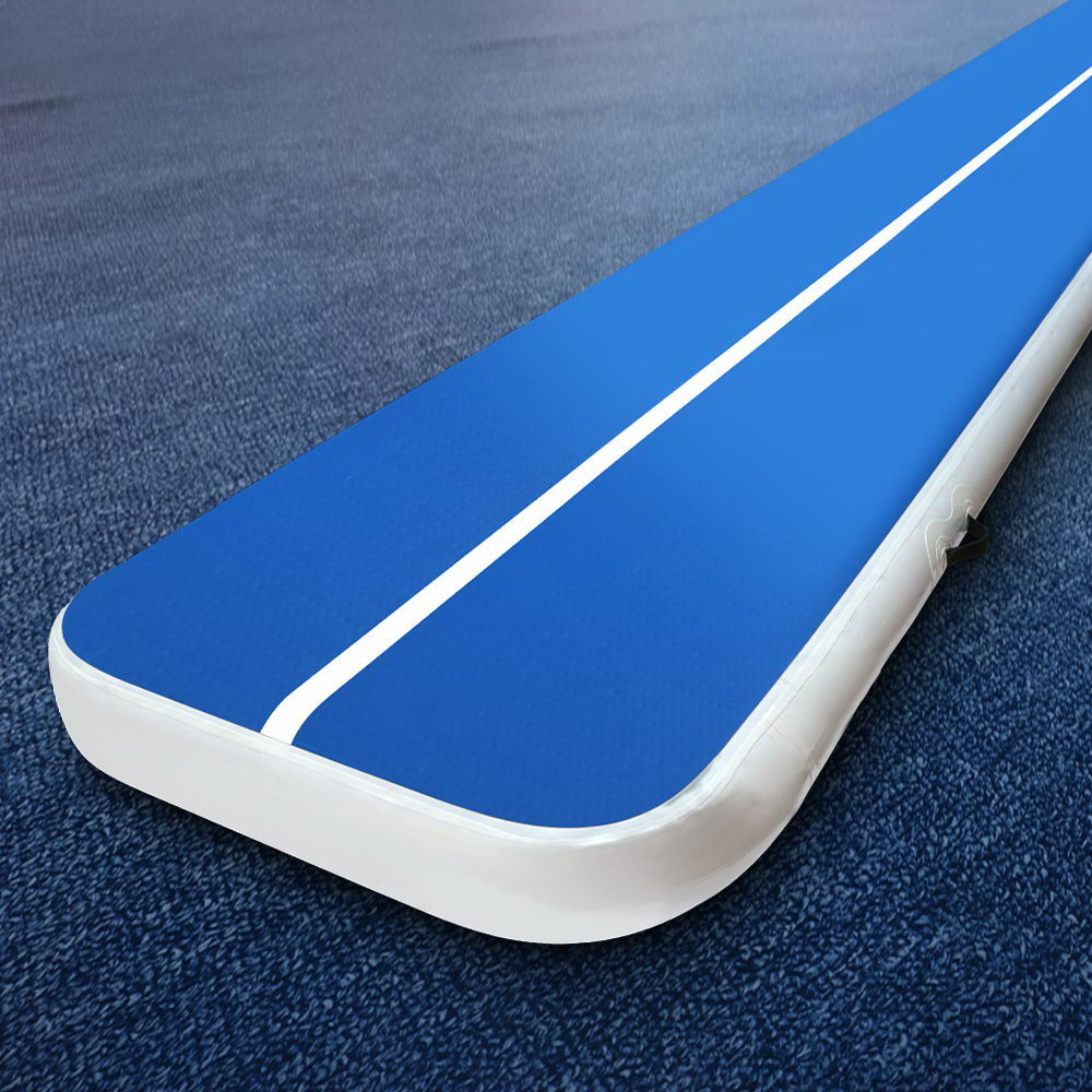 5m x 1m Inflatable Air Track Mat 20cm Thick Gymnastic Tumbling Blue And White