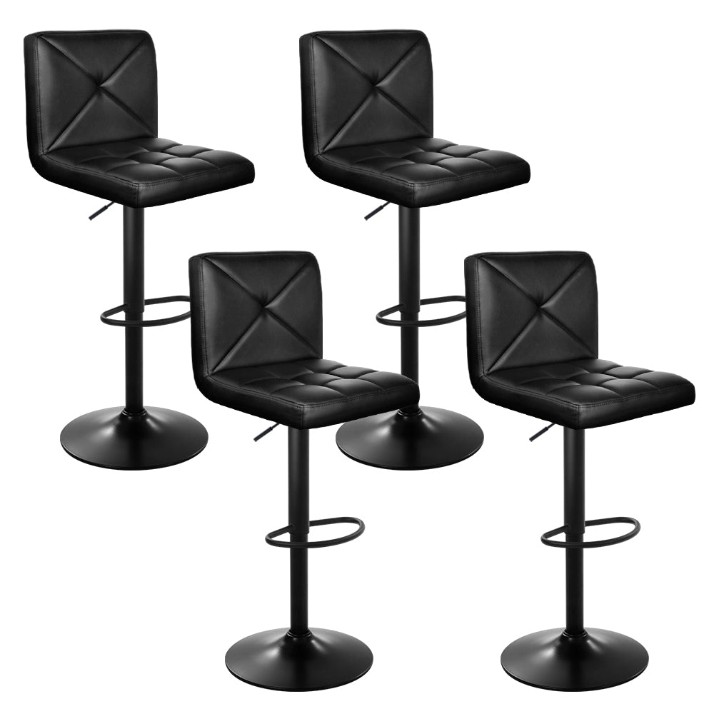 Artiss Set of 4 Bar Stools PU Leather Criss Cross Style - Black