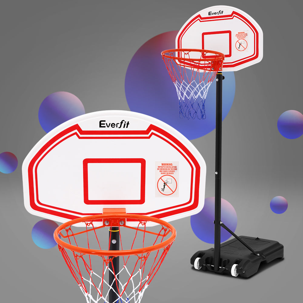 Everfit 2.1M Basketball Hoop Stand System Adjustable Portable Pro Kids White