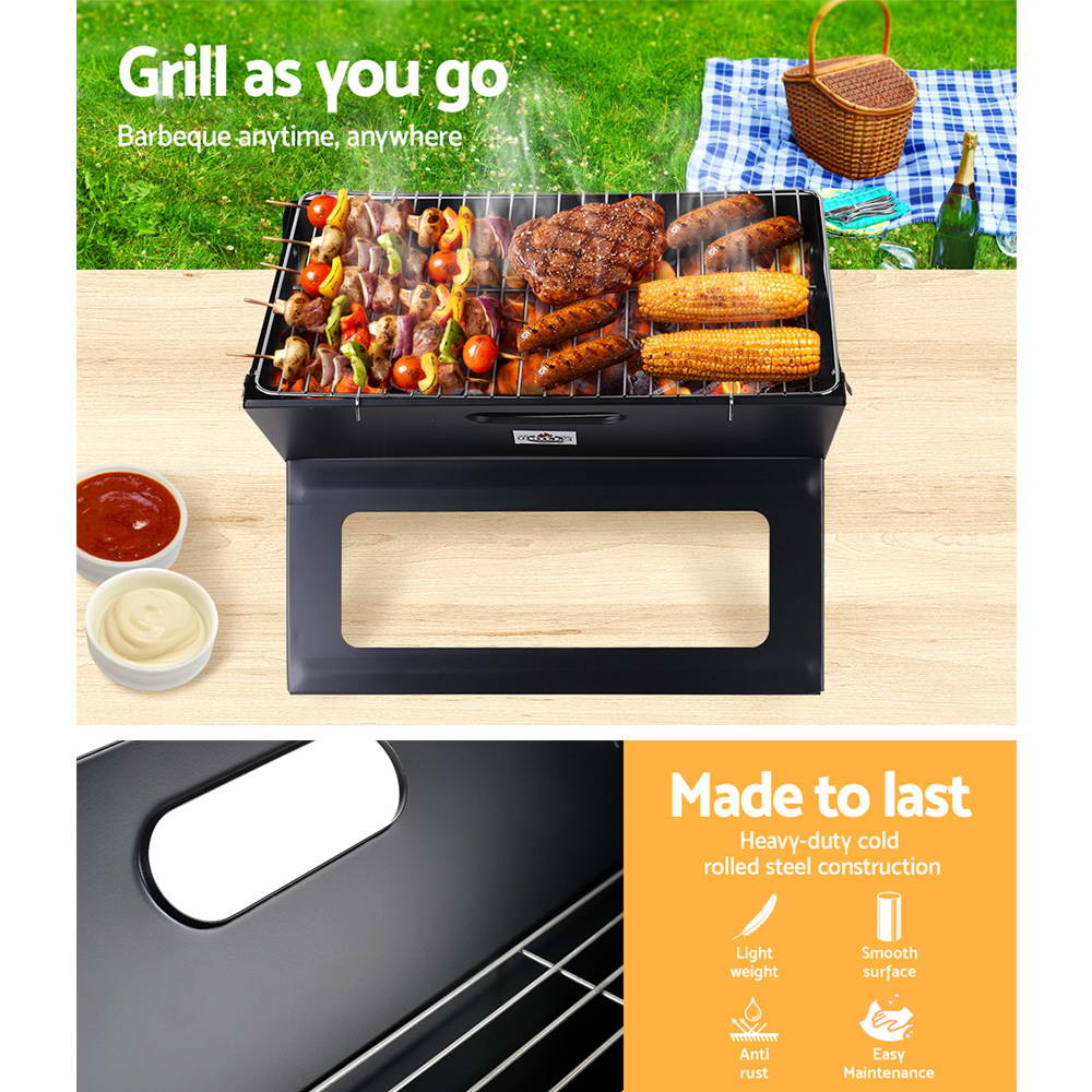 Grillz Notebook Portable Charcoal BBQ Grill