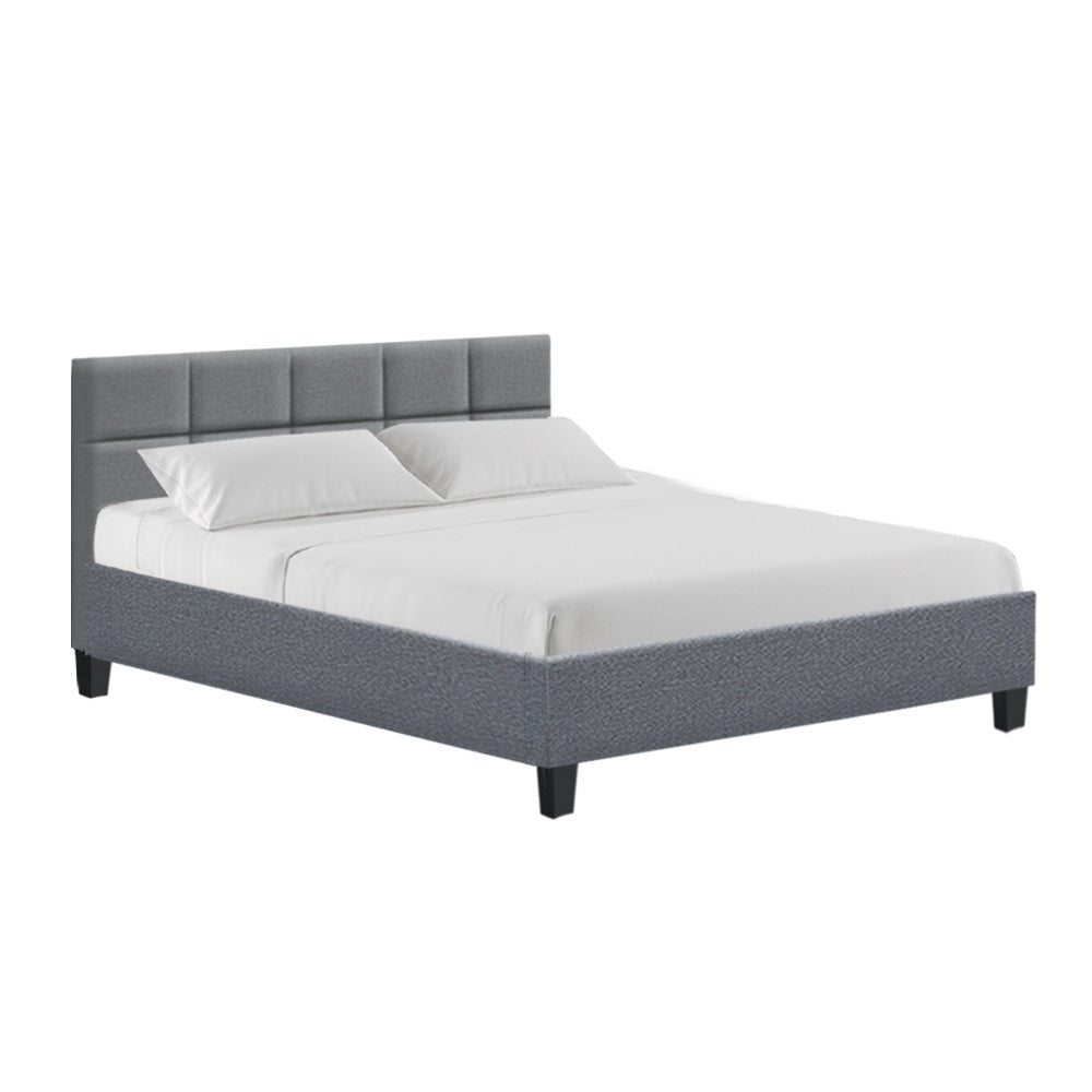 Tino Bed Frame Fabric - Grey Queen