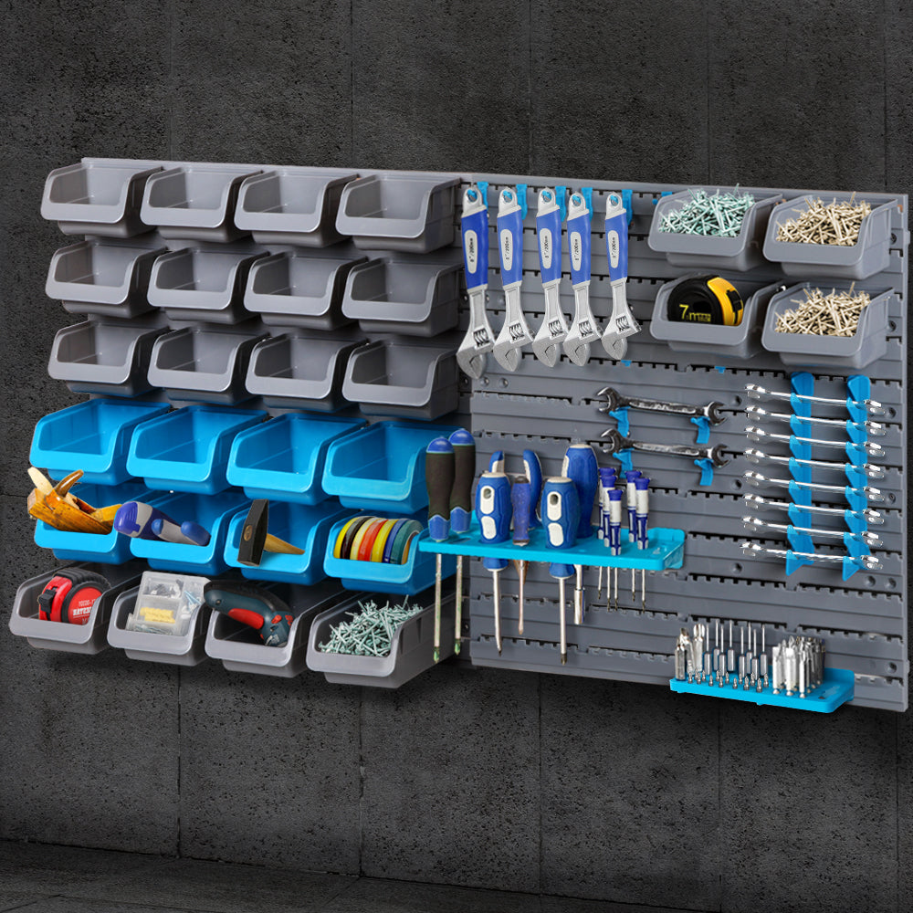 Giantz 44 Bin Wall Mounted Rack Storage Organiser