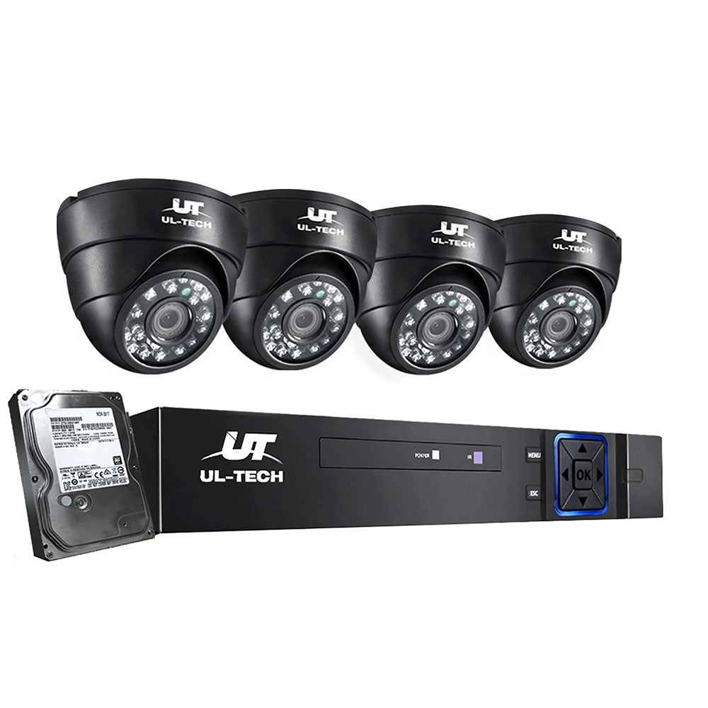 UL-tech CCTV Security Home Camera System DVR 1080P Day Night 2MP IP 4 Dome Cameras 1TB Hard disk