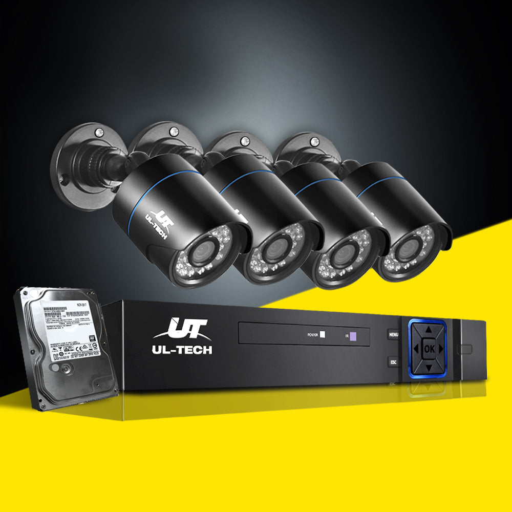 UL-Tech CCTV Security System 2TB 8CH DVR 1080P 4 Camera Sets