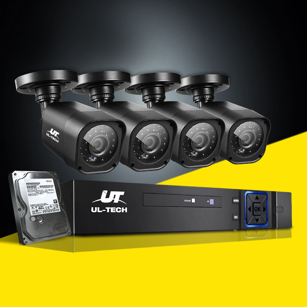 UL-Tech CCTV Security System 2TB 8CH DVR 1080P 4 Camera Sets