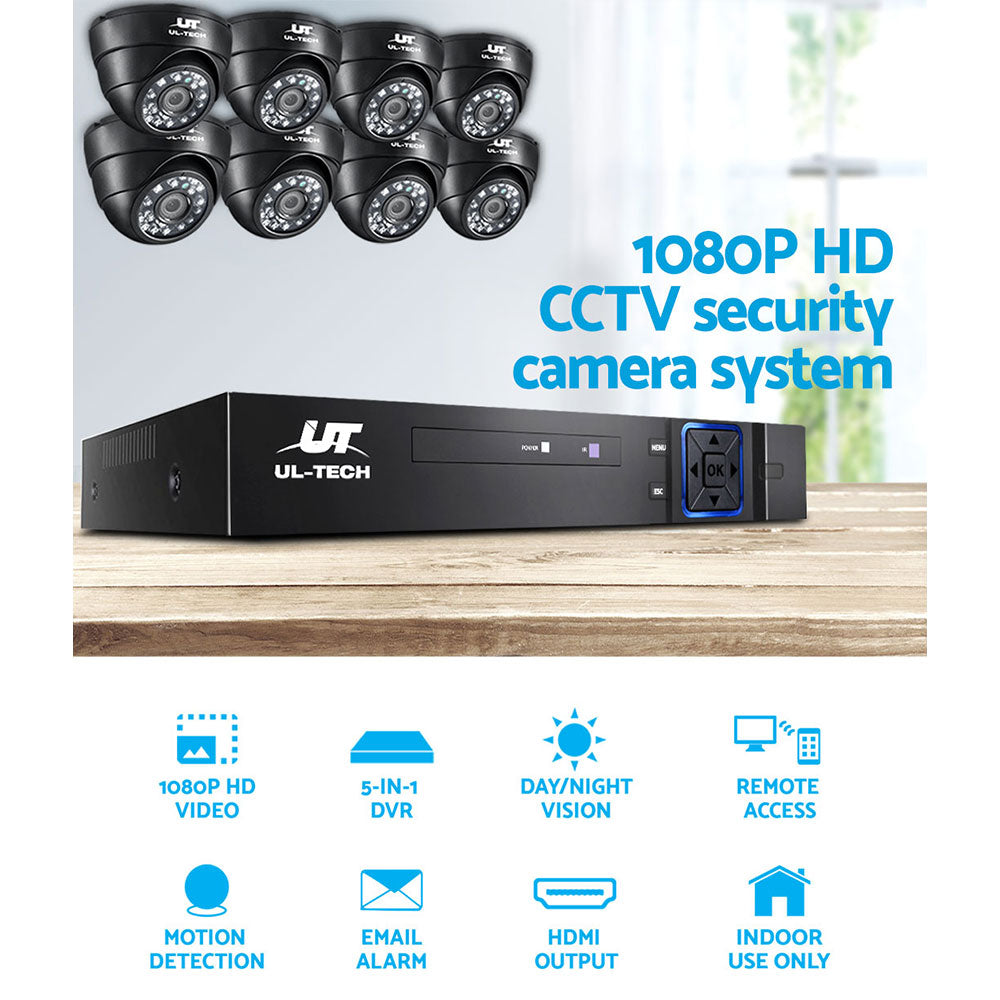 UL-tech 1080P CCTV Security Camera 8CH Dome DVR