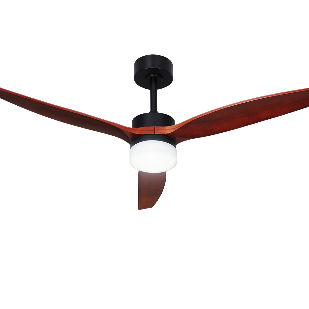 Devanti 52'' Ceiling Fan LED Light Remote Control Wooden Blades Dark Wood Fans