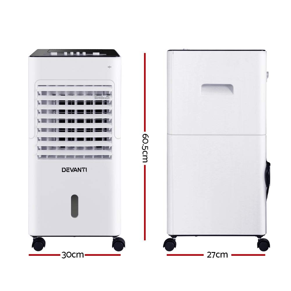 Devanti Evaporative Air Cooler Conditioner Portable 6L Cooling Fan Humidifier