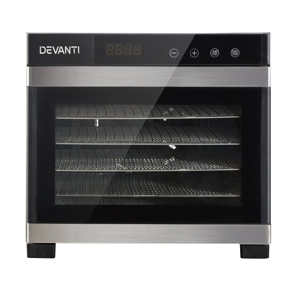 DEVANTi 6 Trays Commercial Food Dehydrator Stainless Steel Fruit Dryer