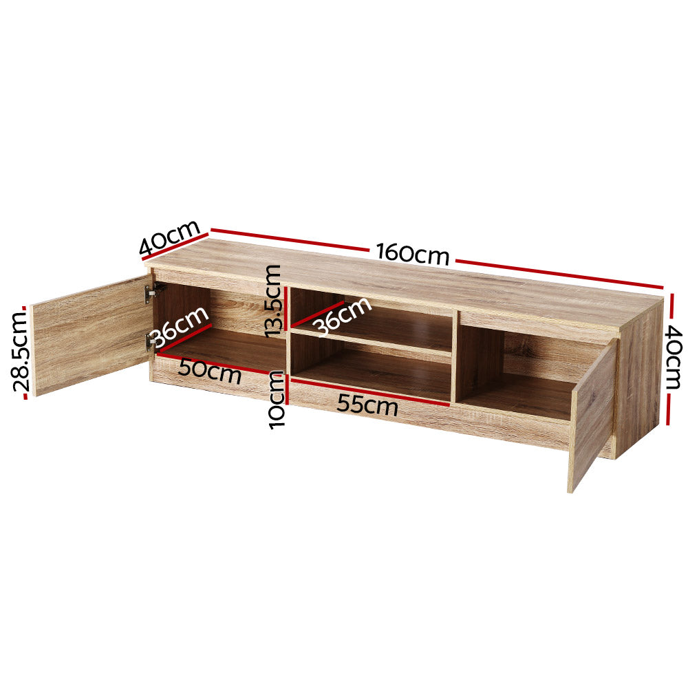 Artiss 160CM TV Stand Entertainment Unit Lowline Storage Cabinet Wooden