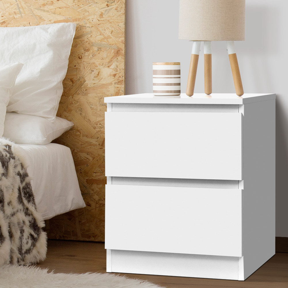 Artiss Bedside Table Cabinet Lamp Side Tables Drawers Nightstand Unit White