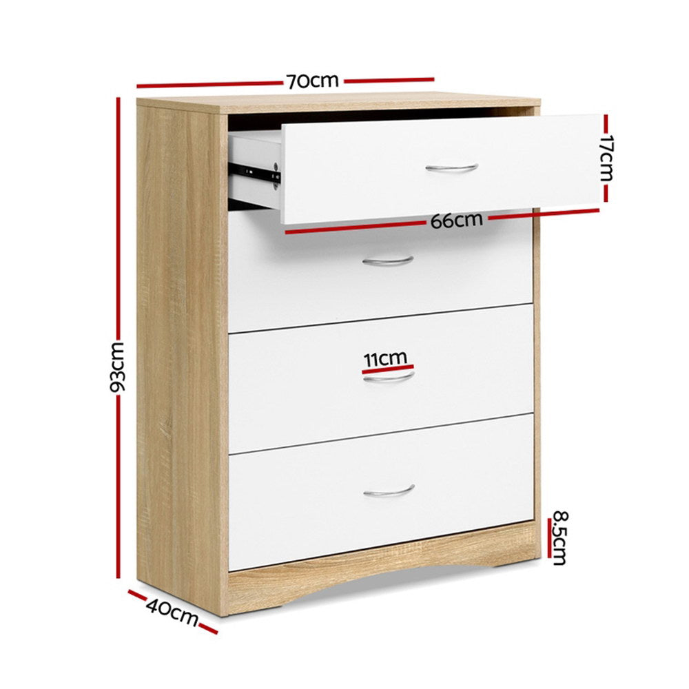 Artiss Chest of Drawers Tallboy Dresser Table Bedroom Storage White Wood Cabinet