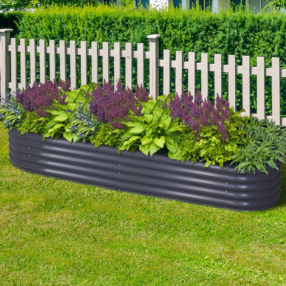 Greenfingers 240X80X42CM Galvanised Raised Garden Bed Steel Instant Planter