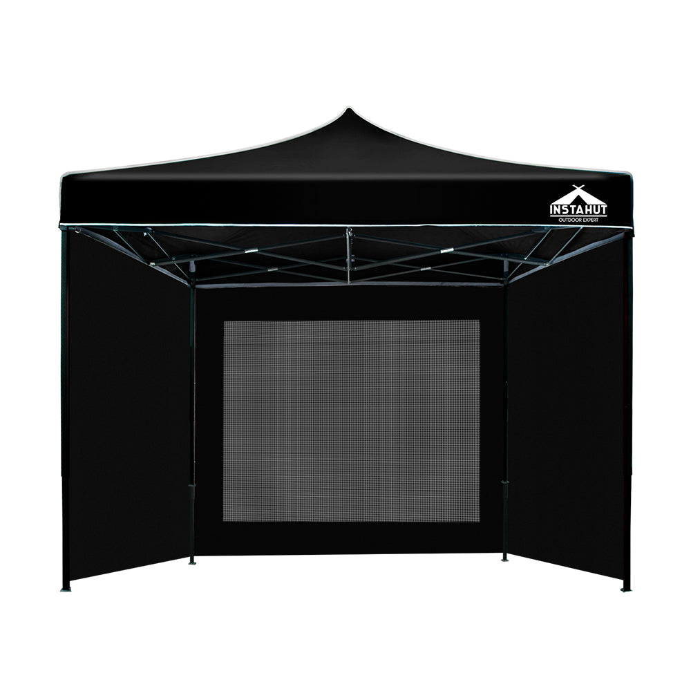 Instahut Gazebo Pop Up Marquee 3x3m Folding Wedding Tent Gazebos Shade Black