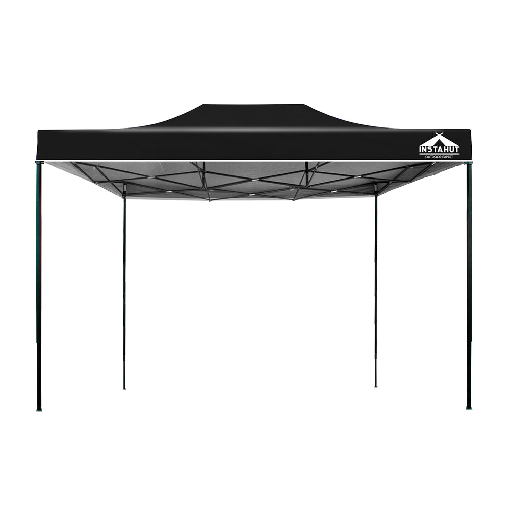 Instahut Gazebo Pop Up Marquee 3x4.5m Outdoor Tent Folding Wedding Gazebos Black