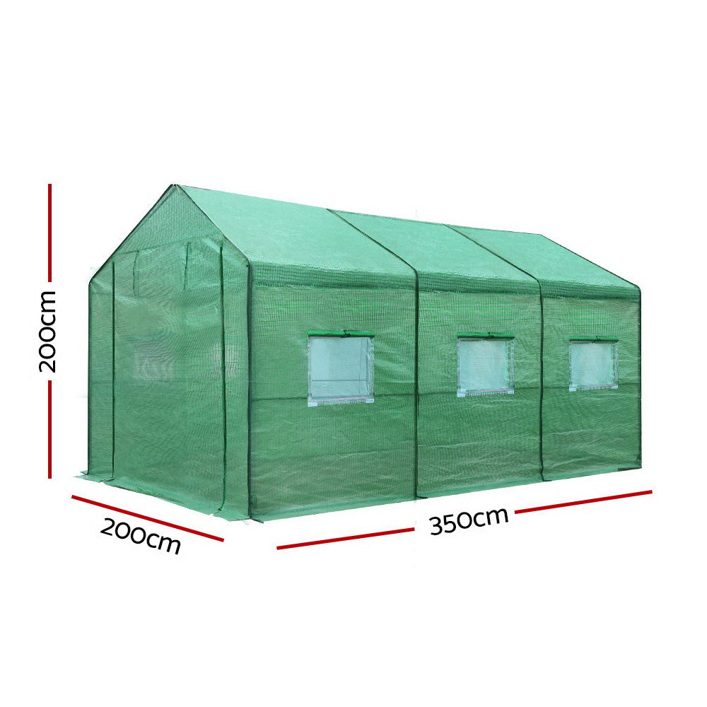 Greenfingers Greenhouse Garden Shed Green House 3.5X2X2M Greenhouses Storage Lawn