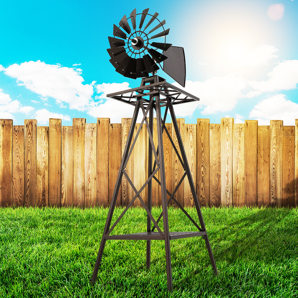 Garden Windmill 120cm Metal Ornaments Outdoor Decor Ornamental Wind Mill