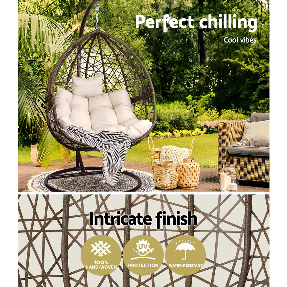 Gardeon Outdoor Hanging Swing Chair - Brown