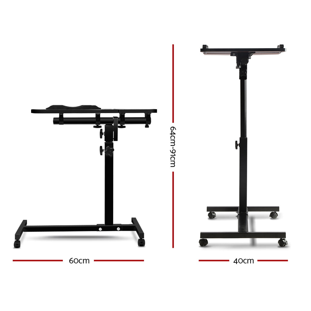 Artiss Laptop Table Desk Adjustable Stand - Black