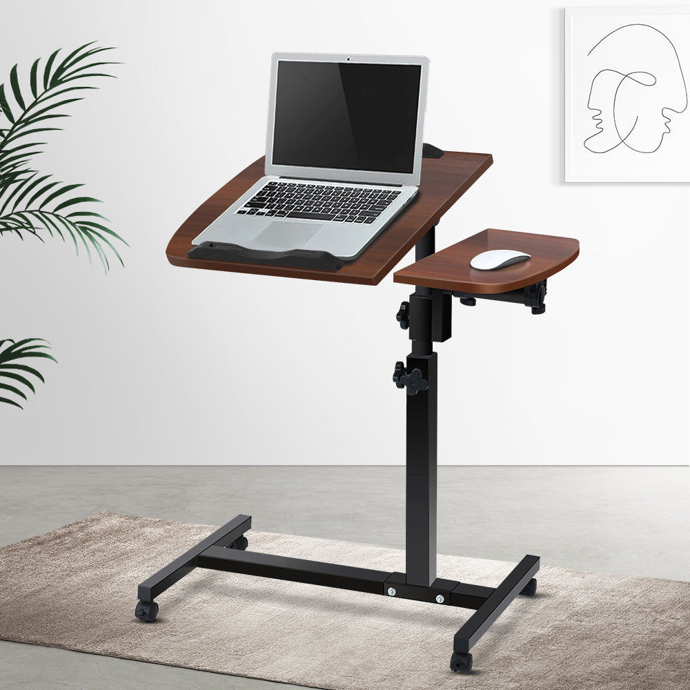 Artiss Laptop Table Desk Adjustable Stand - Walnut