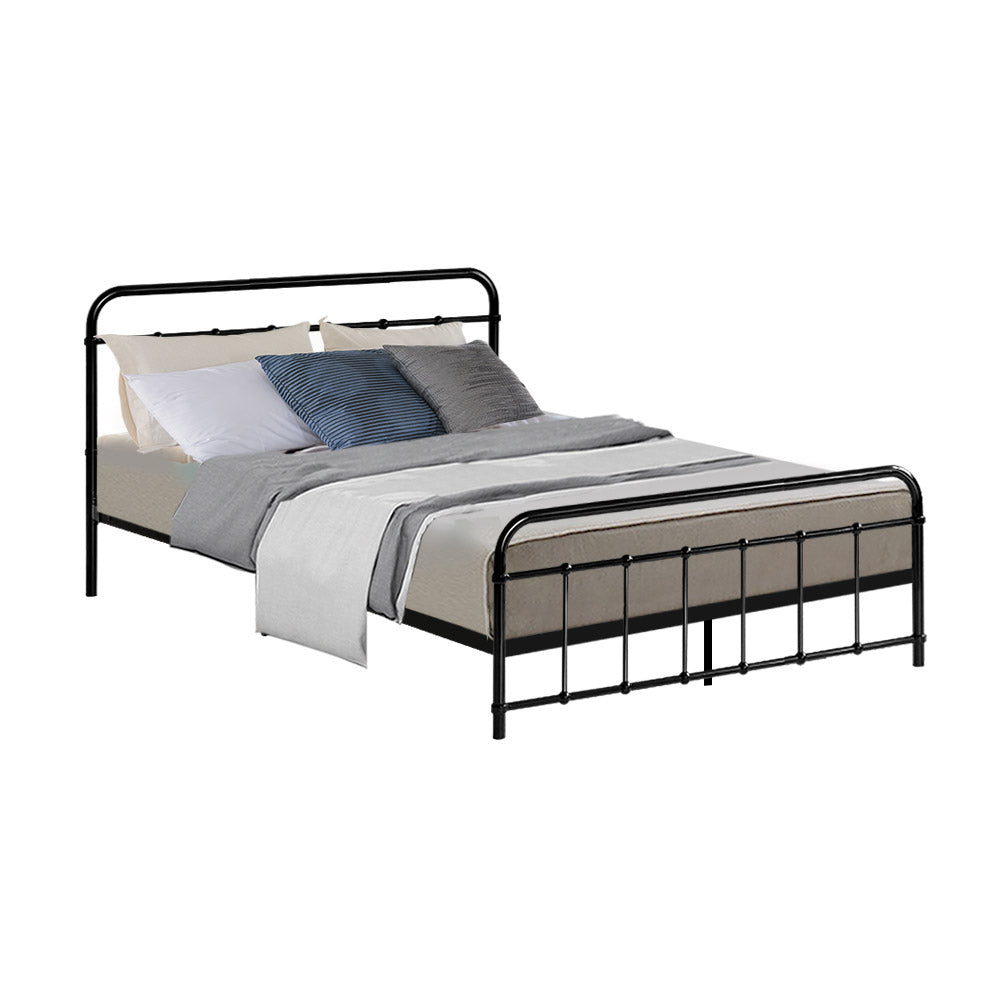 Artiss LEO Metal Bed Frame - Double (Black)