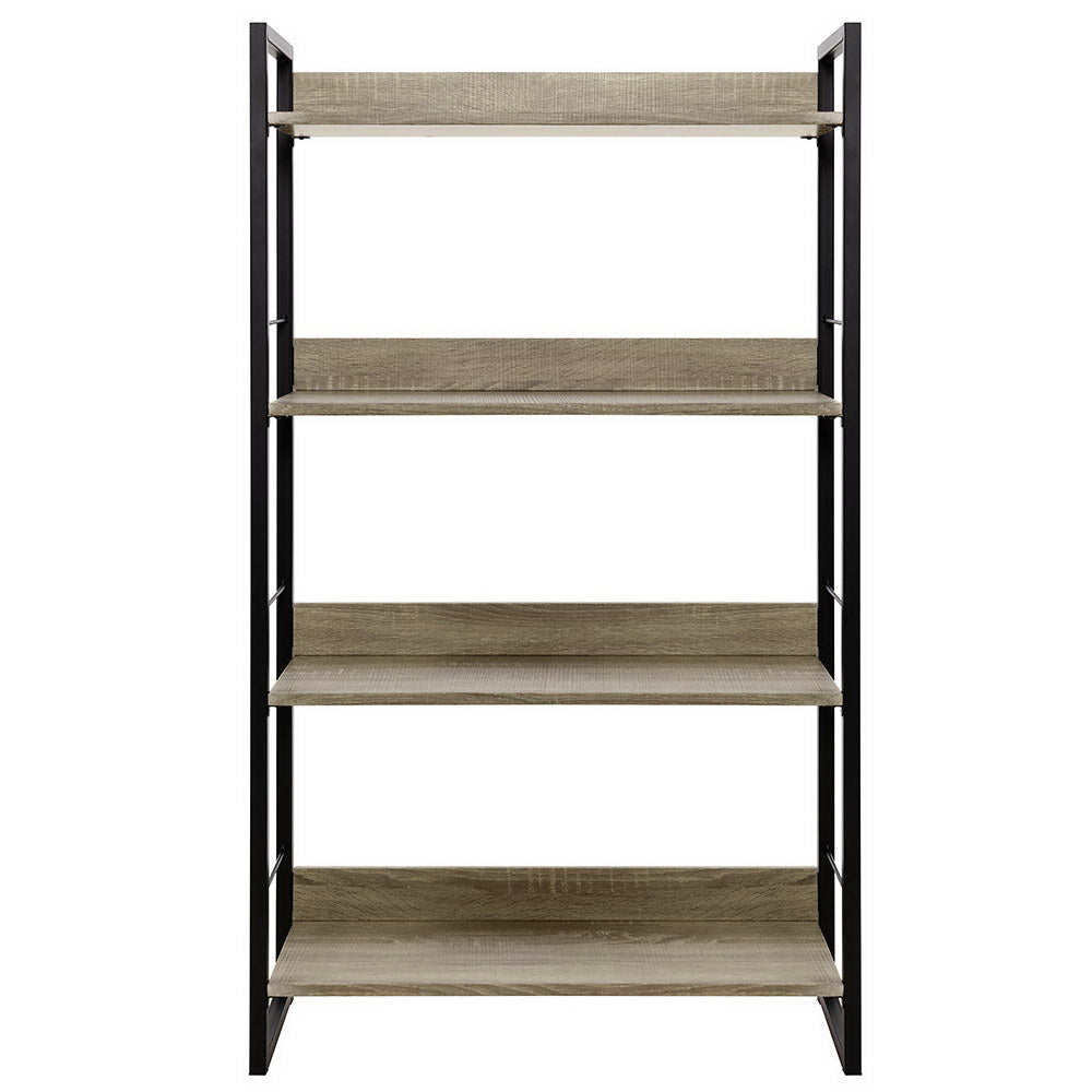 Artiss Book Shelf Display Shelves Corner Wall Wood Metal Stand Hollow Storage