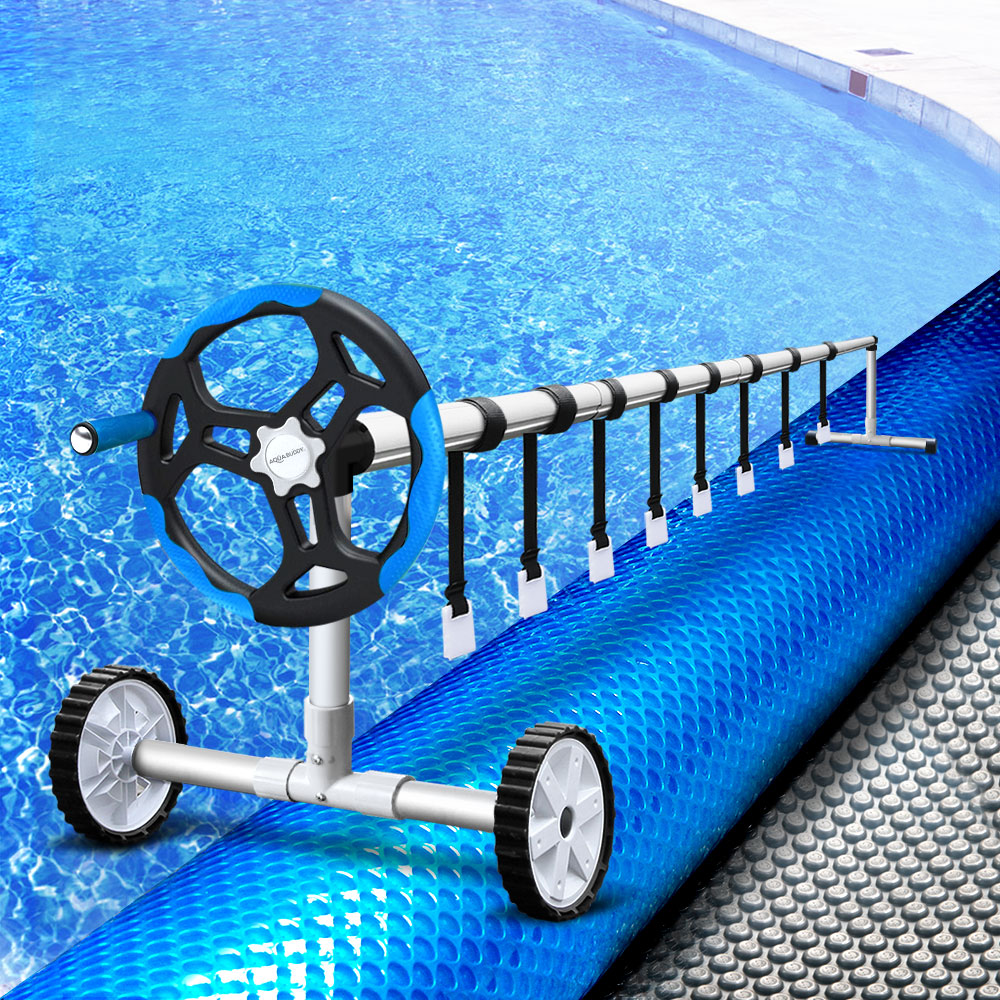 Aquabuddy 10.5x4.2m Solar Swimming Pool Cover Roller Blanket Bubble Heater