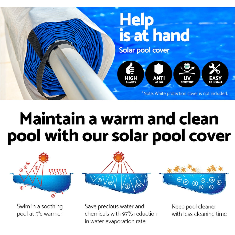 Aquabuddy Pool Cover Roller Blanket Bubble Heater Solar Swimming Covers 8x4.2M