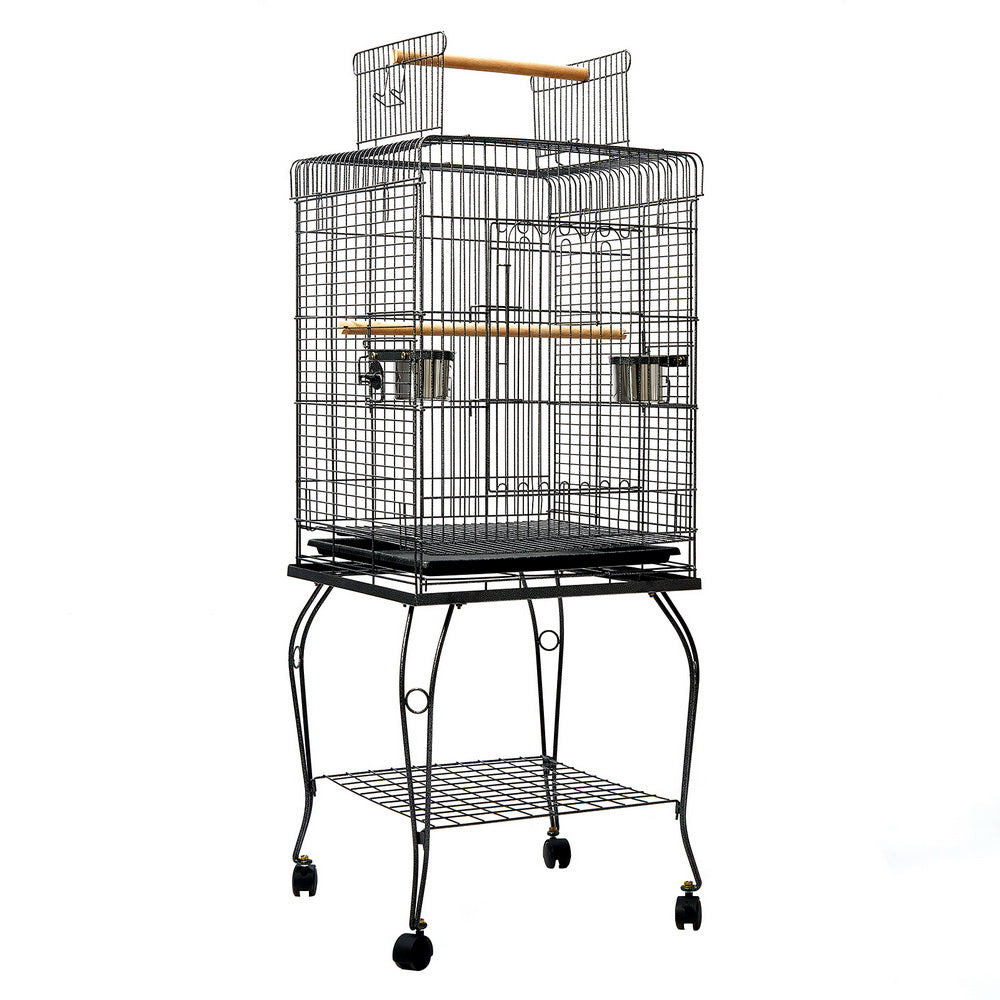 i.Pet Large Bird Cage with Perch - Black