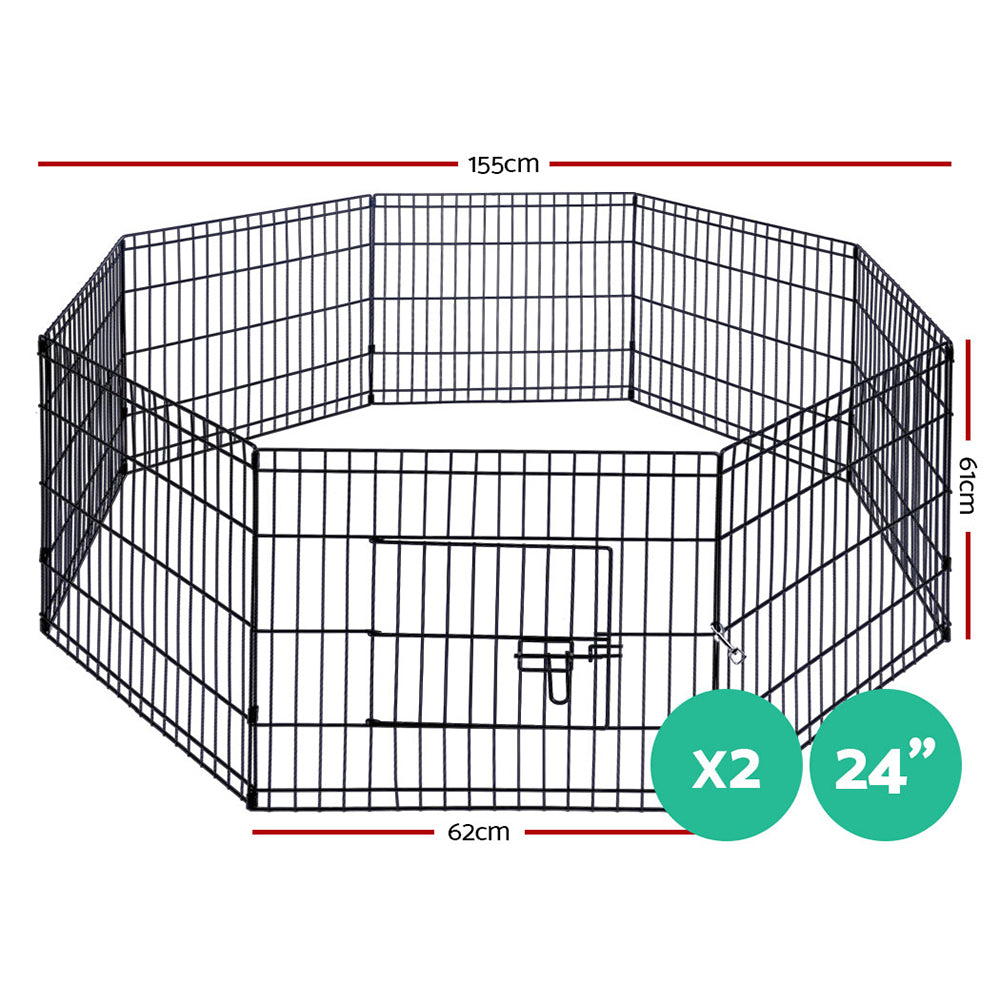 i.Pet Pet Dog Playpen 2X24" 8 Panel Puppy Exercise Cage Enclosure Fence