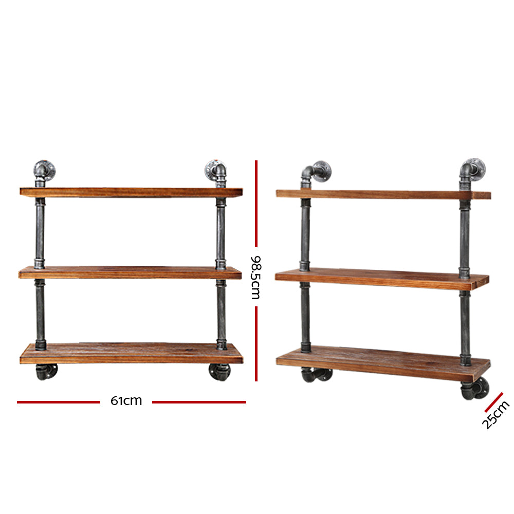 Artiss Display Shelves Wall Brackets Bookshelf Industrial DIY Pipe Shelf Rustic