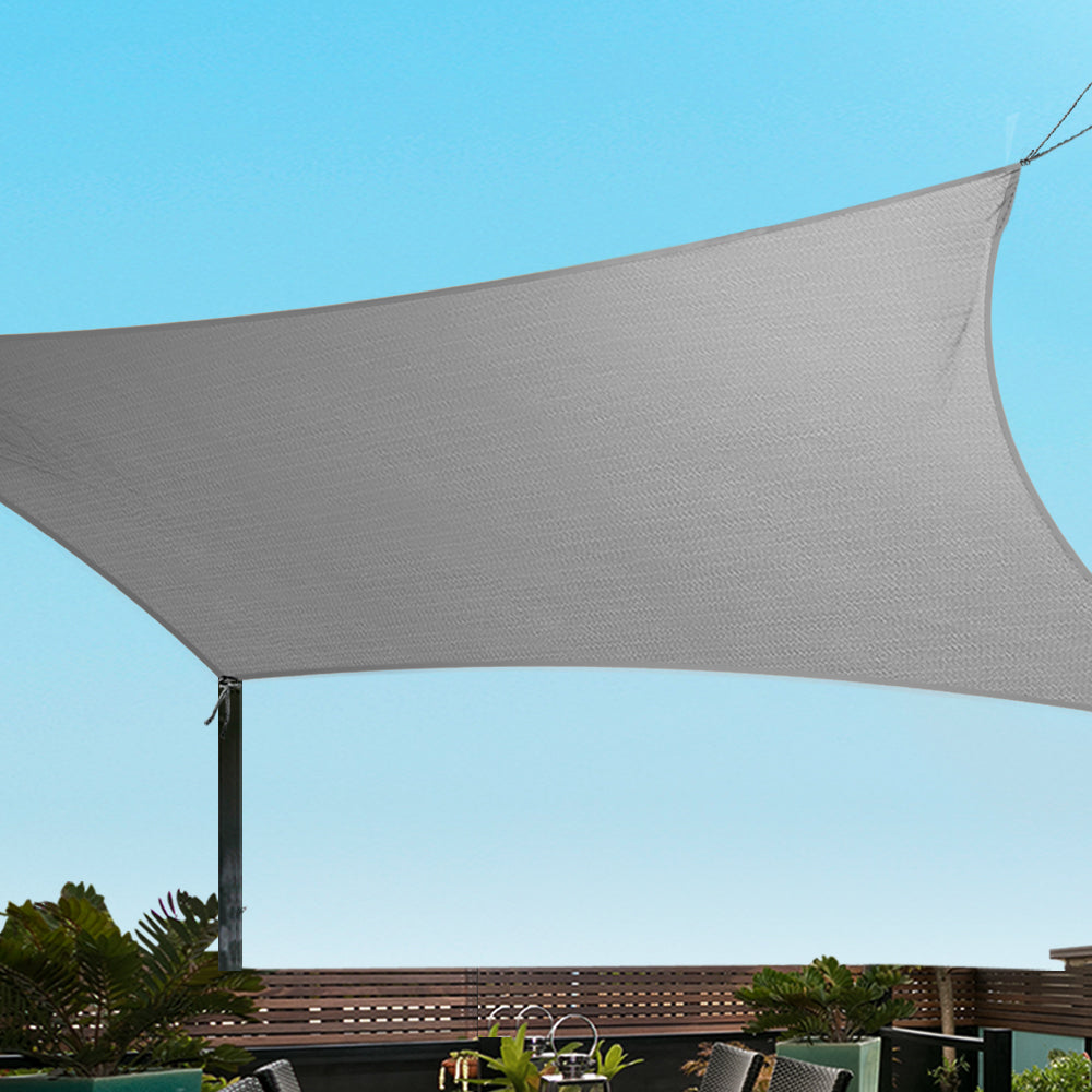 Instahut Sun Shade Sail Cloth Shadecloth Outdoor Canopy Rectangle 280gsm 4x6m