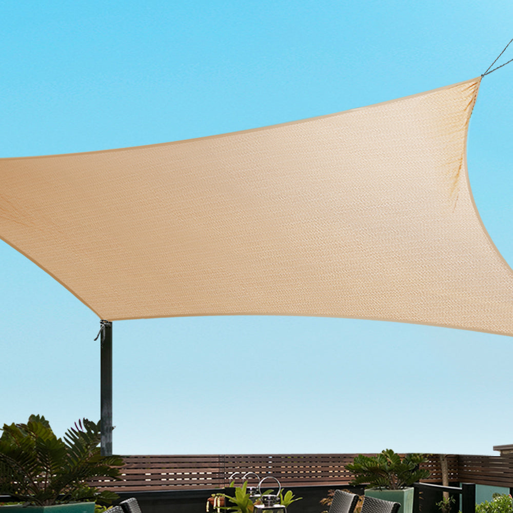 Instahut 5x6m Shade Sail Sun Shadecloth Canopy 280gsm Sand