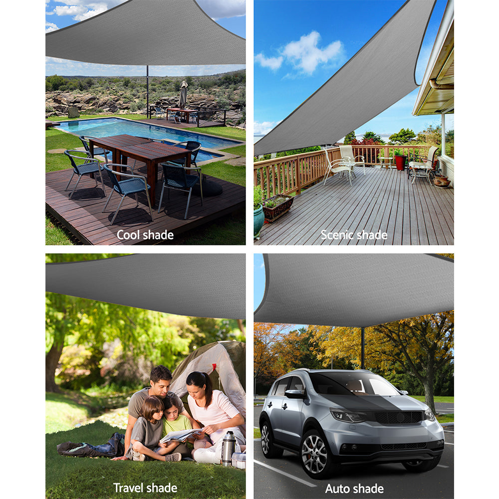 Instahut Sun Shade Sail Cloth Shadecloth Outdoor Canopy Square  280gsm 6x6m