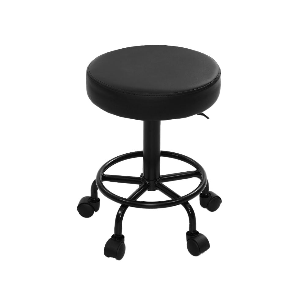 Artiss Round Salon Stool Stools Black Swivel Barber Hair Hydraulic Chairs Lift