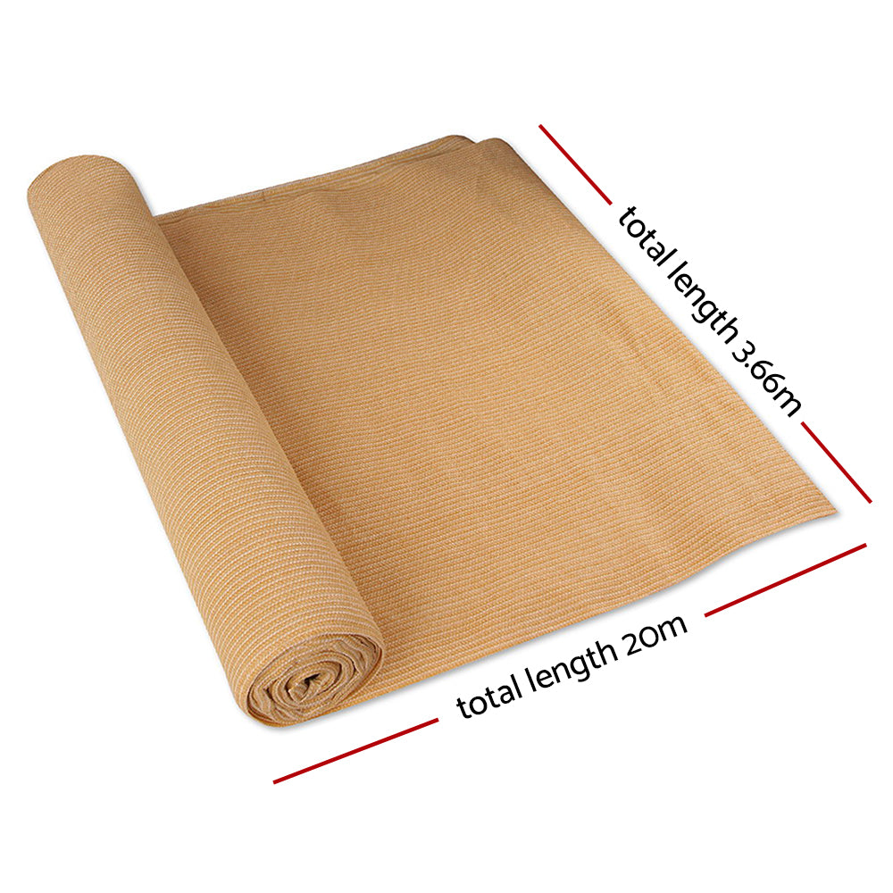 Instahut 3.66 x 20m Shade Sail Cloth - Beige