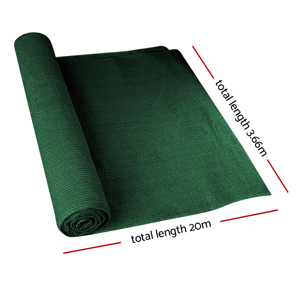 Instahut 50% Sun Shade Cloth Shadecloth Sail Roll Mesh 3.66x20m 100gsm Green