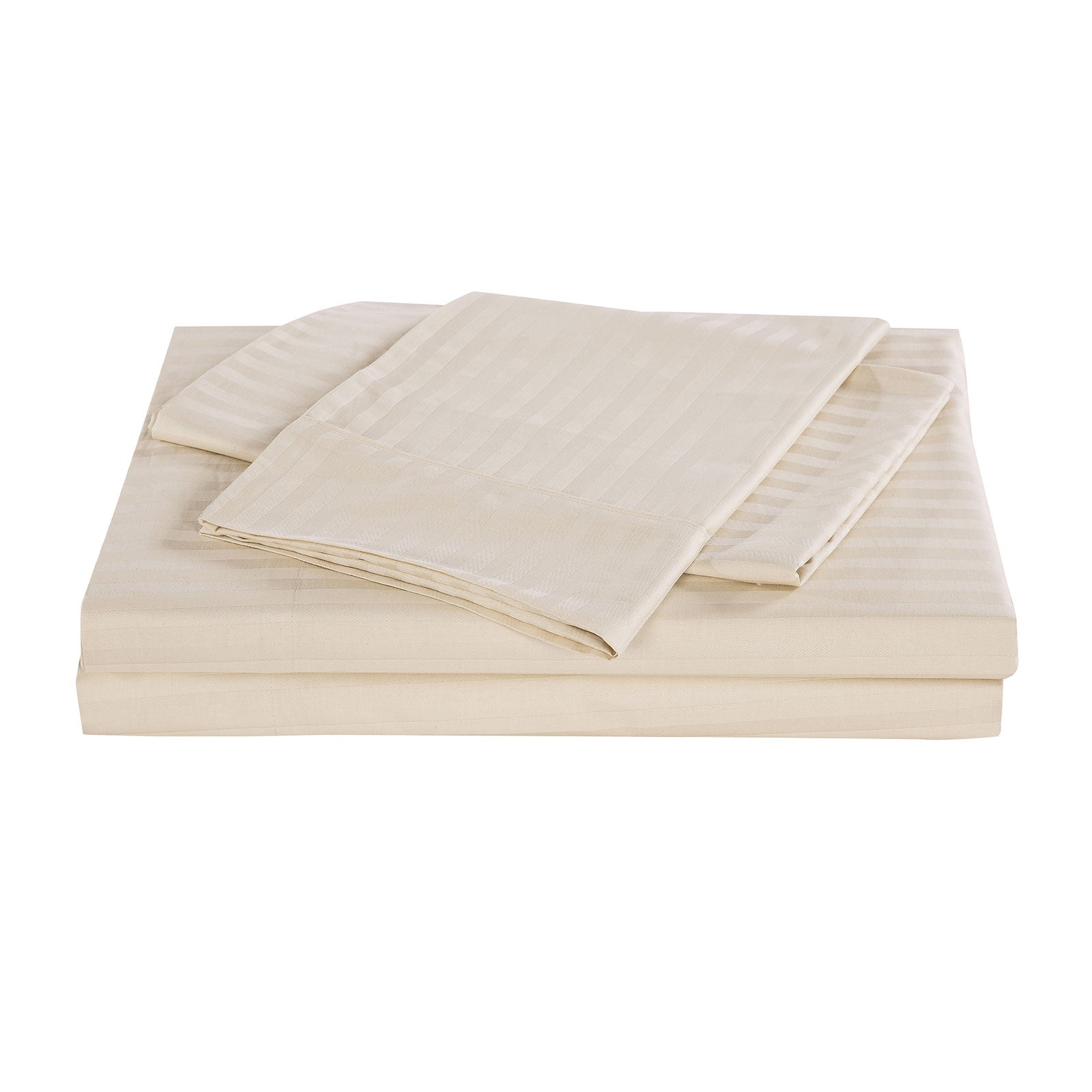 Kensington 1200 Thread Count 100% Egyptian Cotton Sheet Set Stripe Hotel Grade - Double - Sand