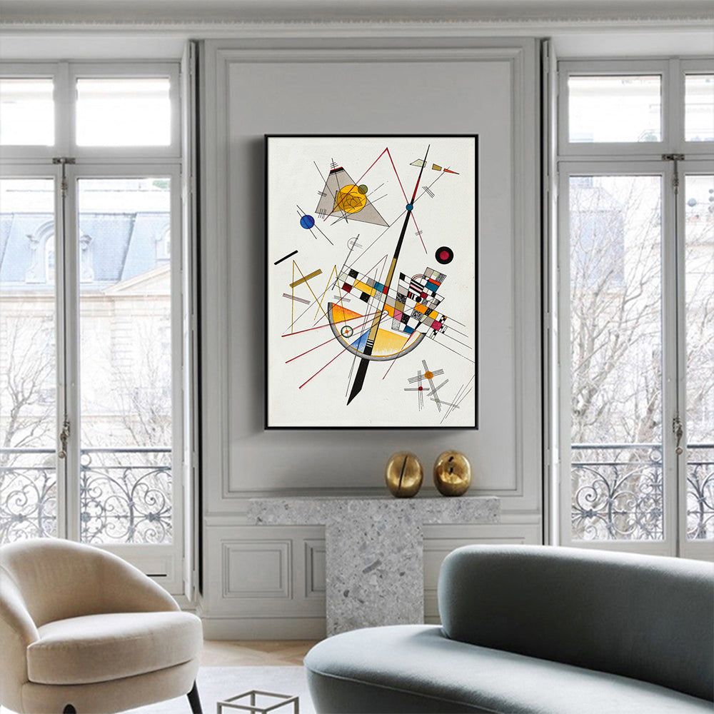 60cmx90cm Delicate Tension By Wassily Kandinsky Black Frame Canvas Wall Art