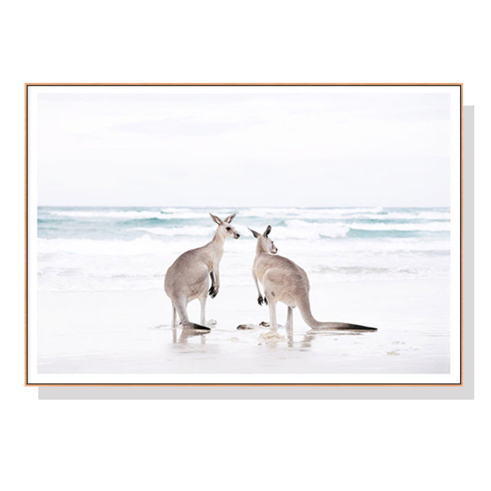 70cmx100cm Kangaroo Wood Frame Canvas Wall Art