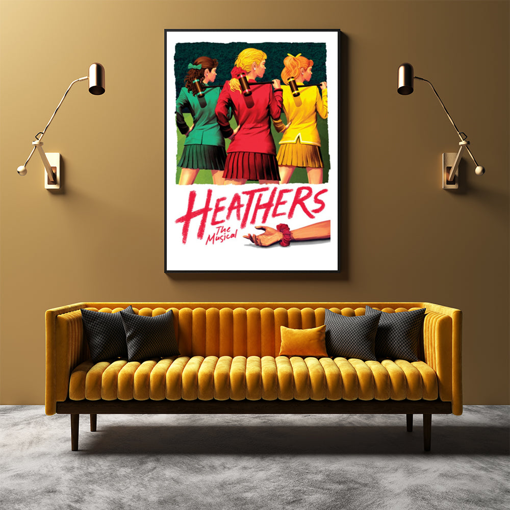 80cmx120cm Heathers The Musical Black Frame Canvas Wall Art