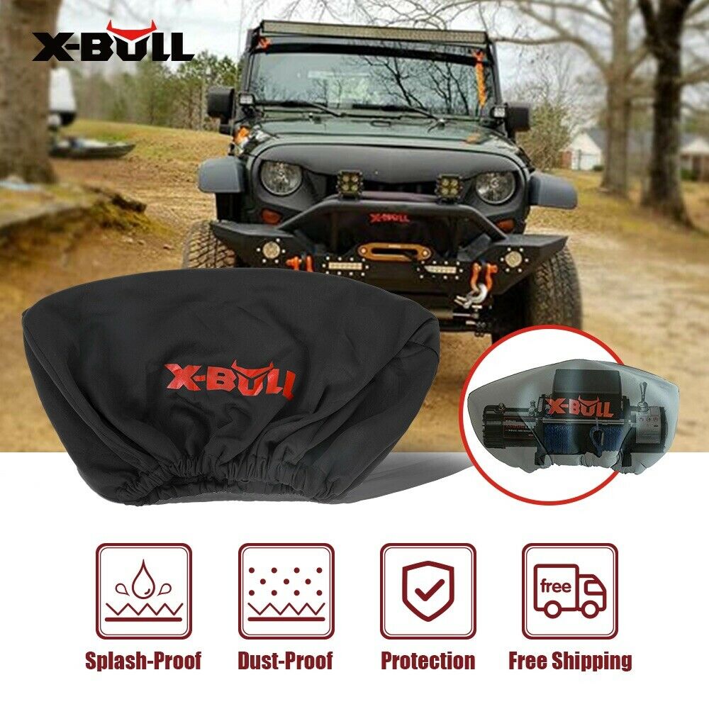 X-BULL Winch Cover Waterproof fits 8000-17000LBS Winch Dust Cover Soft 4X4