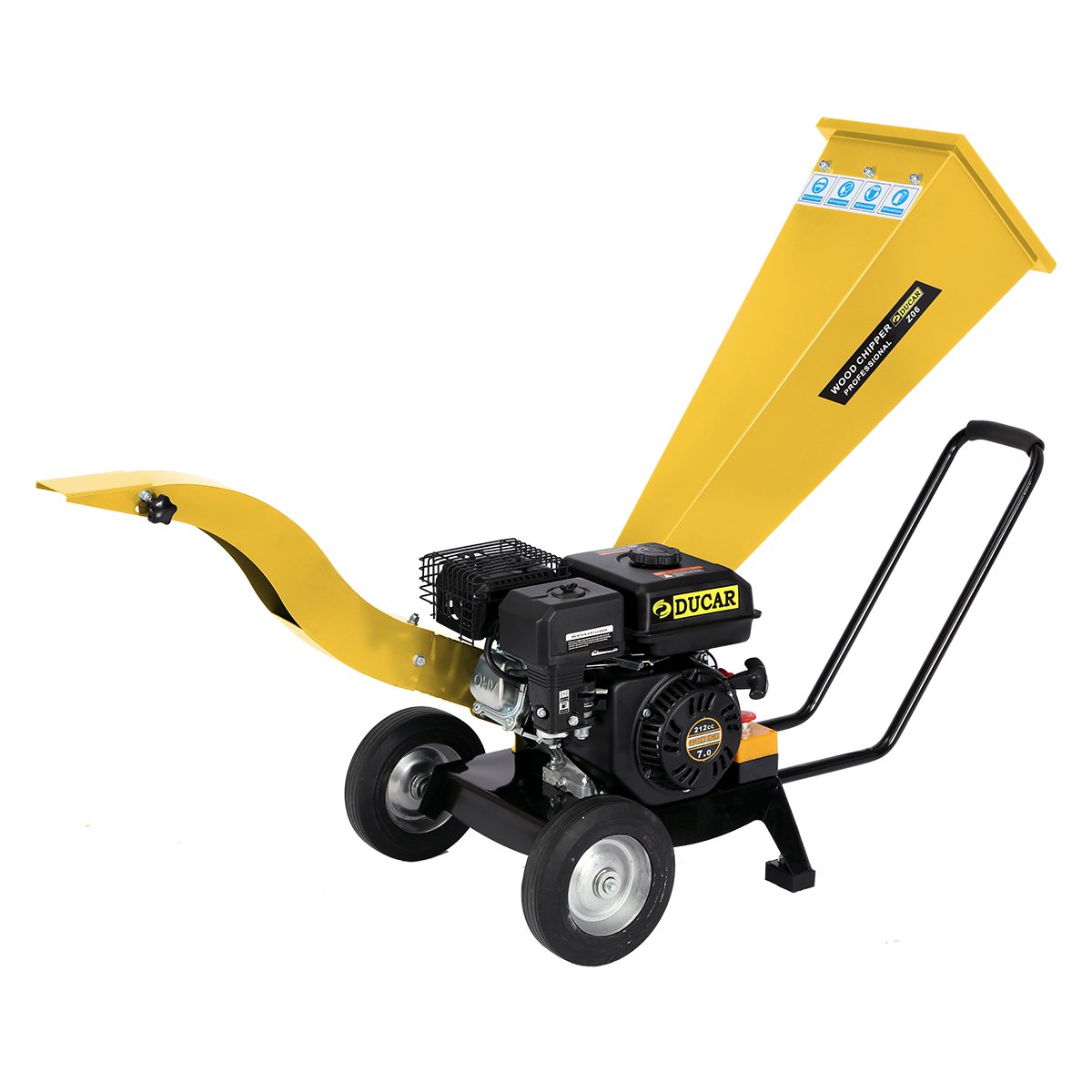 Ducar 7hp Wood Chipper Shredder Mulcher Grinder Petrol Yellow