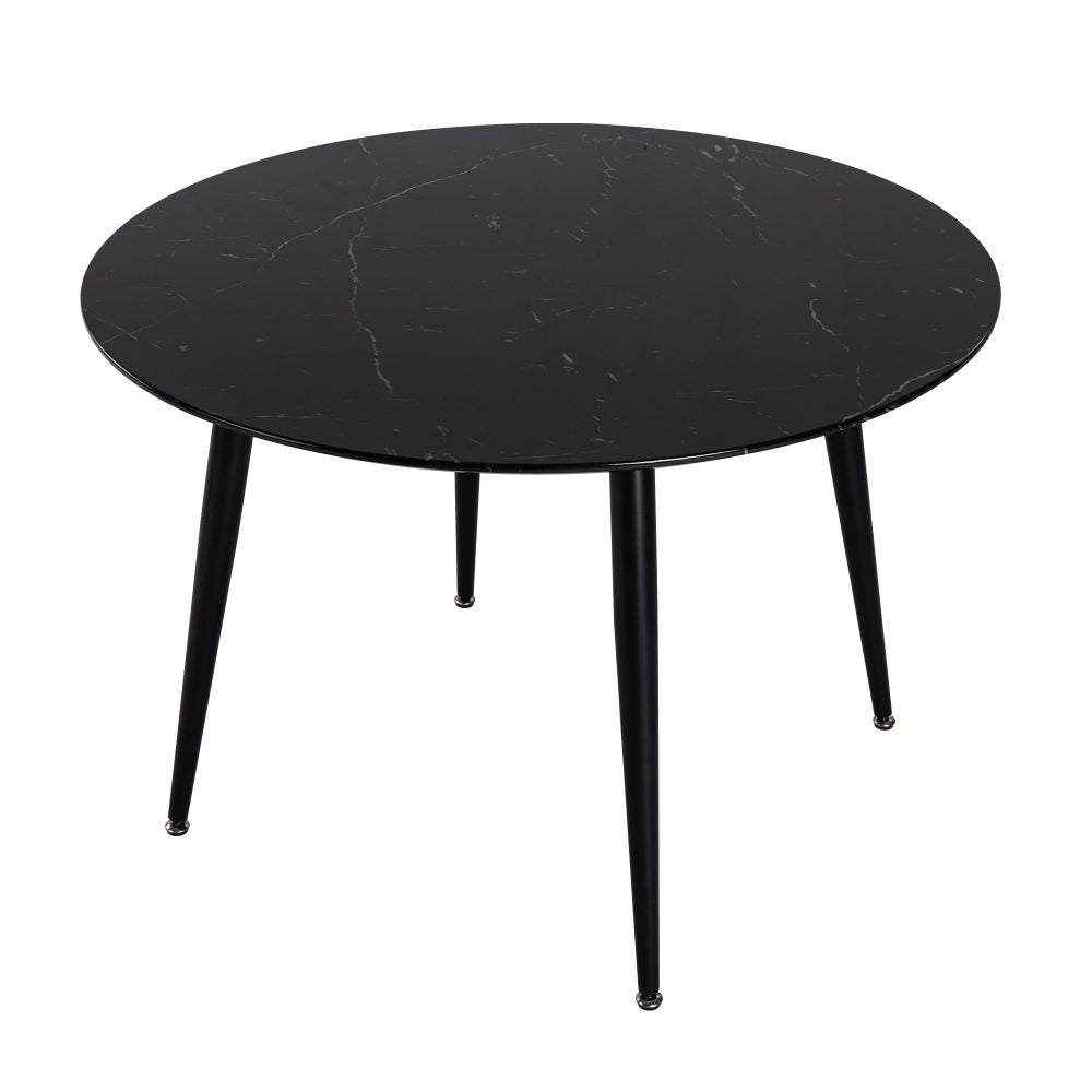 Black Marbel Effect Dining Table and Chair Set