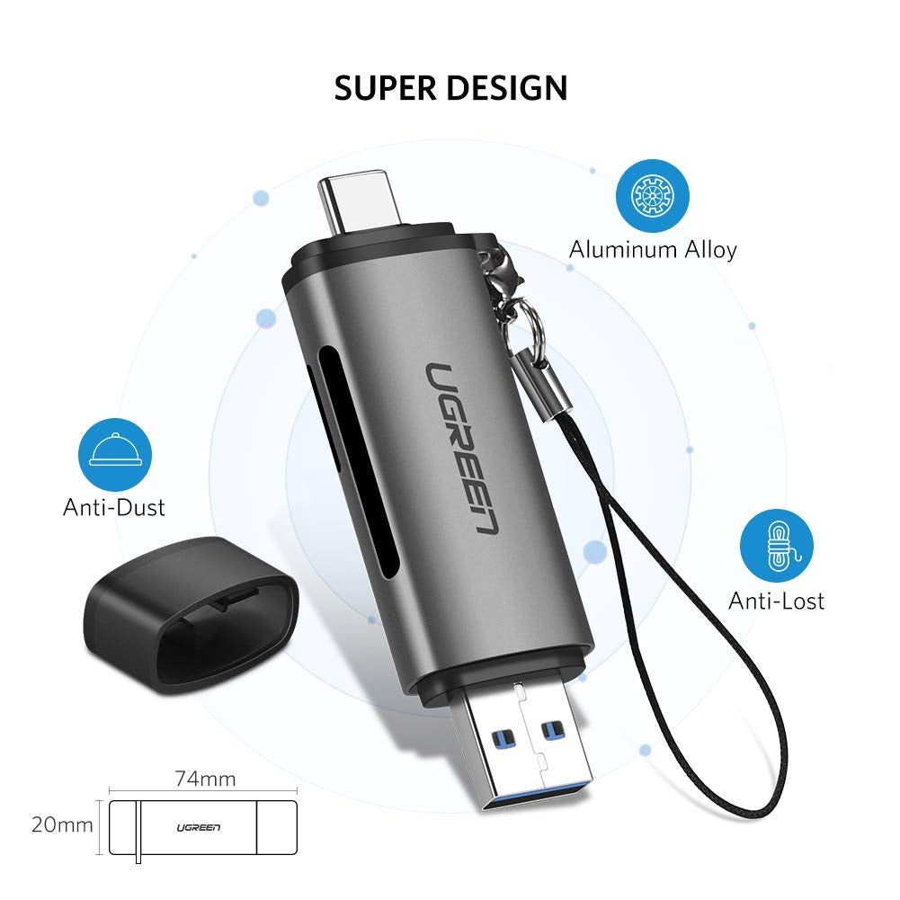 UGREEN USB-C +USB 3.0 TF/SD Card Reader 50706